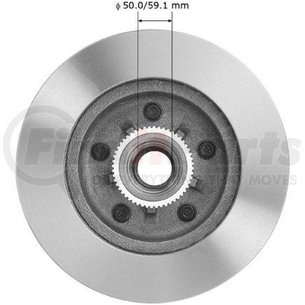 PRT1464 by BENDIX - Disc Brake Rotor - Global, Hat, Iron, Natural, Vented, 6 Bolt Holes, 11.86" O.D.