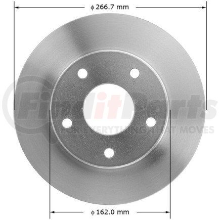 Bendix PRT1261 Disc Brake Rotor Disc Brake Rotor - Hydraulic, Flat, 6 Bolt Holes, 6.50" Bolt Circle, 12.80" O.D.