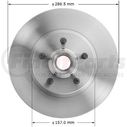 PRT5076 by BENDIX - Disc Brake Rotor and Hub Assembly - Global, Iron, Natural, Vented, 11.28" O.D.