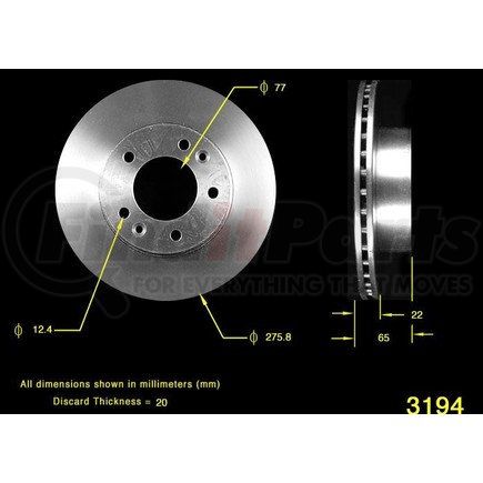 PRT1737 by BENDIX - Disc Brake Rotor - Iron, 10.87 Inch, 0.866 Inch Thick, Vented, Smooth