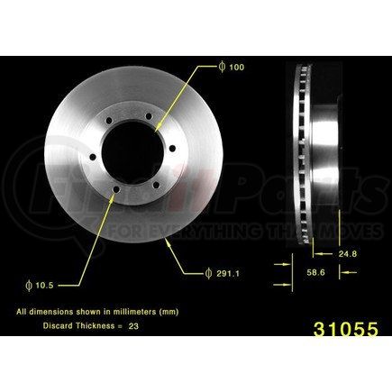 PRT1744 by BENDIX - Disc Brake Rotor - Hydraulic, Flat, 6 Bolt Holes, 6.50" Bolt Circle, 12.80" O.D.