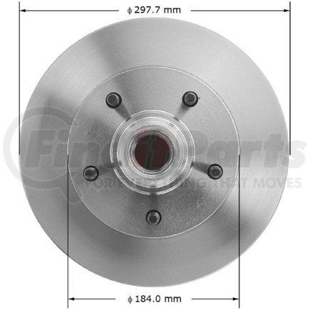Bendix PRT1906 Disc Brake Rotor and Hub Assembly Disc Brake Rotor