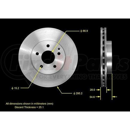 PRT5483 by BENDIX - Disc Brake Rotor - Iron, 11.61 Inch, 1.102 Inch Thick, Vented, Smooth