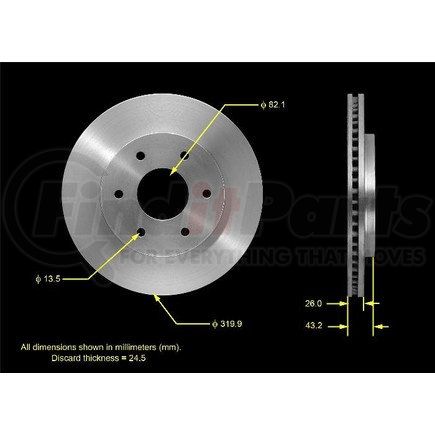 PRT5507 by BENDIX - Disc Brake Rotor - Hydraulic, Flat, 6 Bolt Holes, 6.50" Bolt Circle, 12.80" O.D.