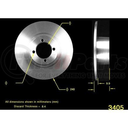 PRT5513 by BENDIX - Disc Brake Rotor - 9.45 In OD, 0.394 In Thickness, Iron, Smooth