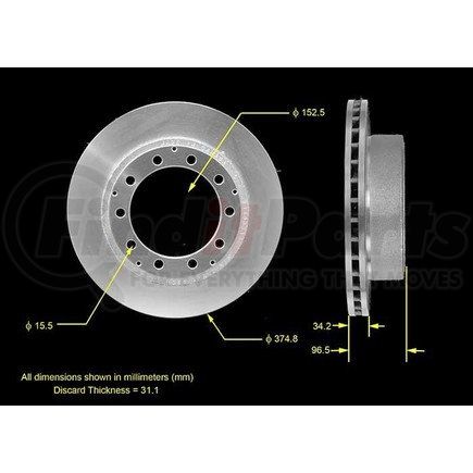 Bendix PRT5575 Disc Brake Rotor Rotor