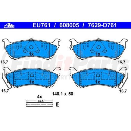 608005 by ATE BRAKE PRODUCTS - Disc Brake Pad