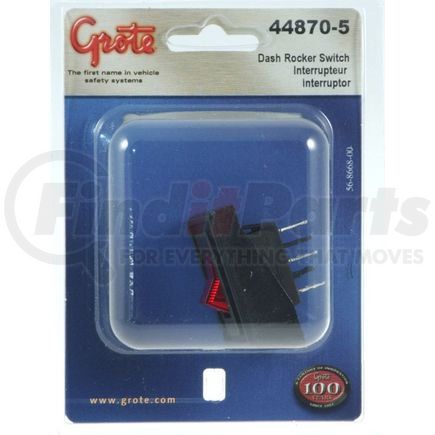 44870-5 by GROTE - Rocker Switch - 6/12/24V, 15 AMP Max, For Fog and Driving Light