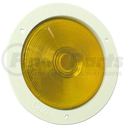52693 by GROTE - 4in. Economy Stop Tail Turn Light, White Theft-Resistant Flange, Yellow