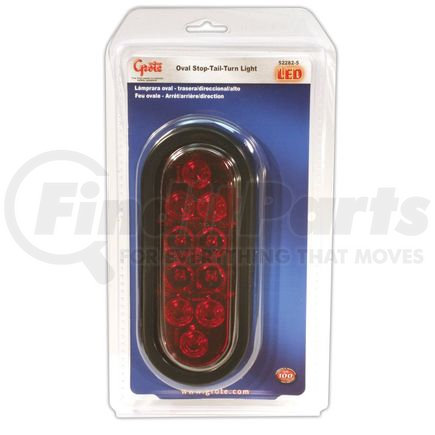 52282-5 by GROTE - Brake / Turn Signal Light - Oval, LED, Red