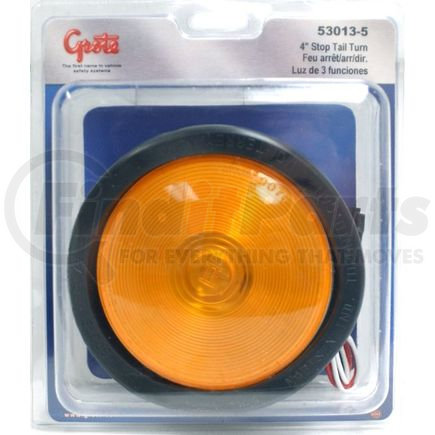 53013-5 by GROTE - Turn Signal Light - 4 in. dia. Round, Amber, 12V, Grommet Mount