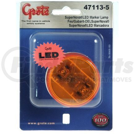47113-5 by GROTE - SuperNova® 2in. LED Clearance Marker Light, Yellow, Retail Pack
