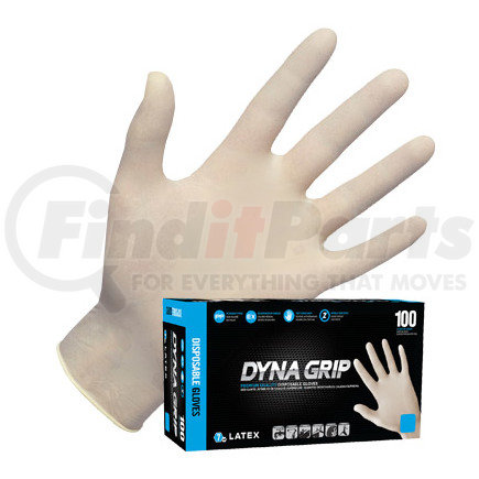 650-1004 by SAS SAFETY CORP - Dyna Grip Latex Disposable Glove (Powder-Free) - White, 7 mil Thick, 100 Gloves/Box, Extra Large (XL)