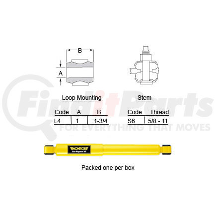 Haldex SA65402 Suspension Shock Absorber Suspension Shock Absorber - 15" Compressed Length, 23-1/2" Extended Length