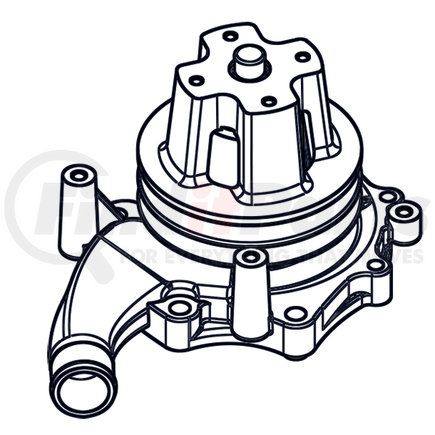 RW885 by HALDEX - Midland Engine Water Pump - With Pulley, Belt Driven, For use with Ford 7.8L Engines - 1991-1995 6.6L FTL600- 900 excludes 210 HP / B-C-CF-F800