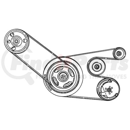 04861733AC by CHRYSLER - BELT. Alternator and A/C Compressor, Alternator Drive. Diagram 6