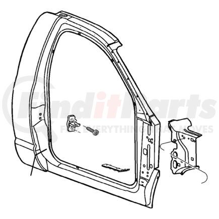 55276002AB by CHRYSLER - Body B-Pillar Retainer - Passenger Side, fits 2003-2010 Dodge Ram Pickup Trucks