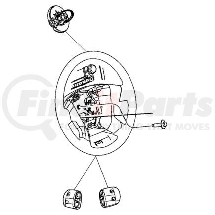 1EB84XDVAB by CHRYSLER - COVER. Steering Wheel Back. Diagram 7