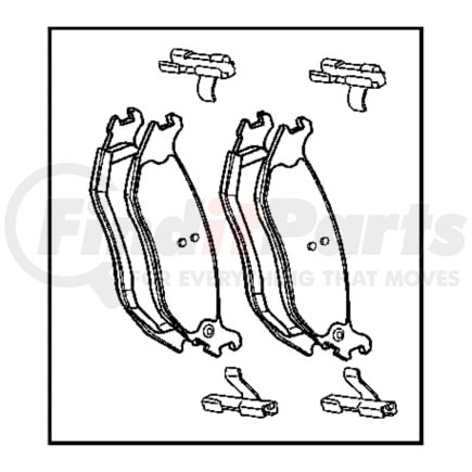 68071076AA by CHRYSLER - PAD KIT. Rear Disc Brake. Diagram