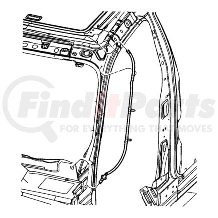 04724539AB by CHRYSLER - HOSE. Rear, Right & Left. Sunroof Drain. Diagram 1