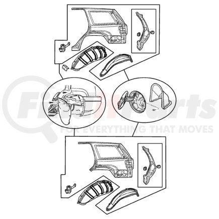 55136996AC by CHRYSLER - WHEELHOUSE. Right. Rear Inner. Diagram 15