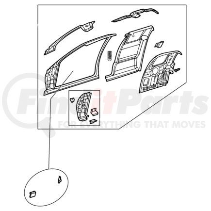 55256969AB by CHRYSLER - PANEL. Left. Body Side Front. Diagram 4