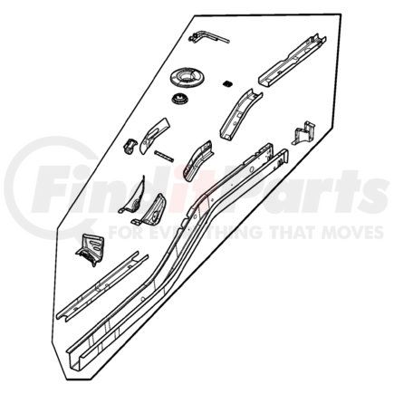 55360369AE by CHRYSLER - Floor Pan Reinforcement Bracket - fits 2003-2007 Jeep Liberty