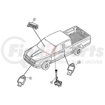 56049795AE by CHRYSLER - CLOCKSPRING. Steering Column Control Module. Diagram 6