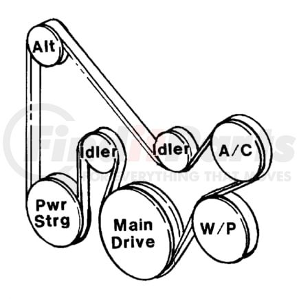 04612828 by CHRYSLER - BELT. Without Air Conditioning. Accessory Drive. Diagram 4