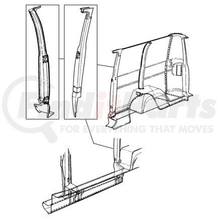 55346358AB by CHRYSLER - PANEL. Body Side Aperture. Diagram 3