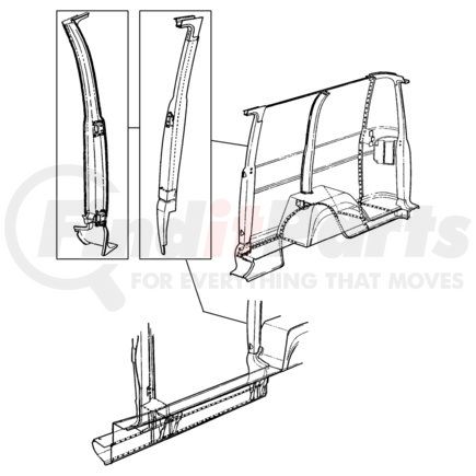 55346368AB by CHRYSLER - PANEL. Body Side Aperture. Diagram 3