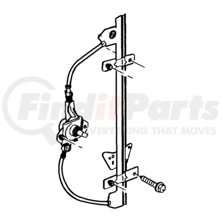 55256573AH by CHRYSLER - REGULATOR. Left. Rear Door Window. Diagram 5