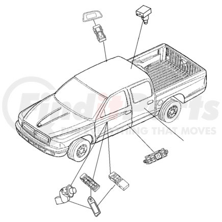 5HS83ZJ1AG by CHRYSLER - Door Window Switch Bezel - Driver Side, with Door Lock Switch, fits 2006-2011 Dodge Dakota