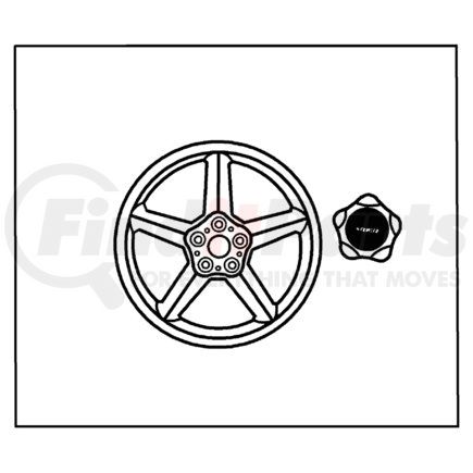 82206783 by CHRYSLER - WHEEL KIT, Wheel, 16 Inch. Cast Aluminum. Install Time 0.4 hrs. Diagram 1