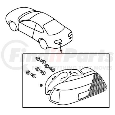 MR322526 by CHRYSLER - LAMP. Right. Tail Stop Turn. Diagram 2