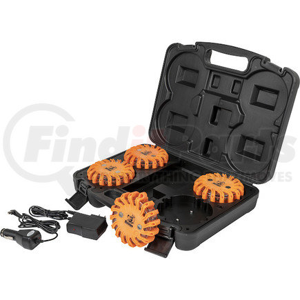 8891017 by BUYERS PRODUCTS - 4in. Round Rechargeable Strobe/Flare Kit with 4 Flares and Charging Case