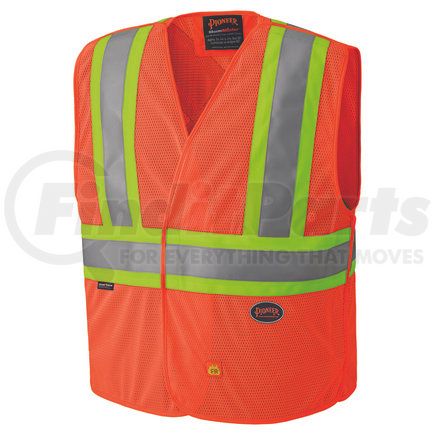 V2510850U-L/XL by PIONEER SAFETY - Flame Resistant Hi-Viz Vest - Hi-Viz Orange, Size L/XL