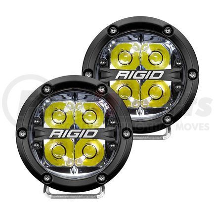 36113 by RIGID - RIGID 360-Series 4 Inch Off-Road LED Light, Spot Beam, White Backlight, Pair