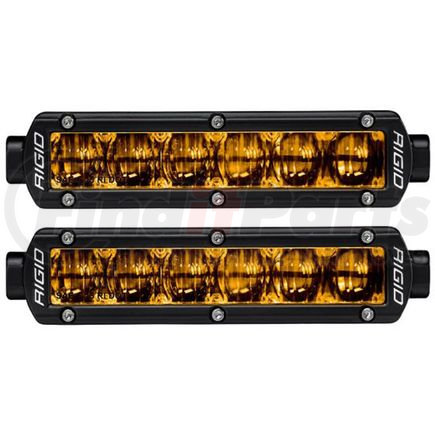 906704 by RIGID - RIGID SR-Series DOT/SAE J583 6 Inch Selective Yellow LED Fog Light, Pair