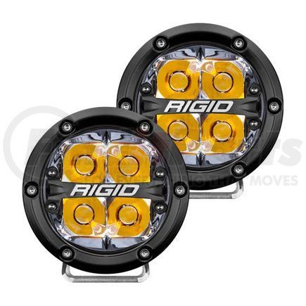 36114 by RIGID - RIGID 360-Series 4 Inch Off-Road LED Light, Spot Beam, Amber Backlight, Pair