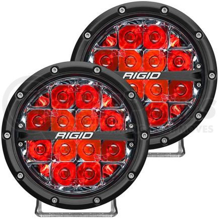 36203 by RIGID - RIGID 360-Series 6 Inch Off-Road LED Light, Spot Beam, Red Backlight, Pair