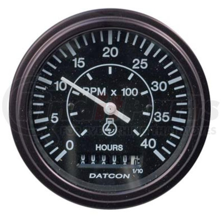 103686-D by DATCON INSTRUMENT CO. - Datcon Instruments, Tachometer/Hourmeter, Electric, 0-40 RPM x 100 / 0-99999.9 Hrs, 12V