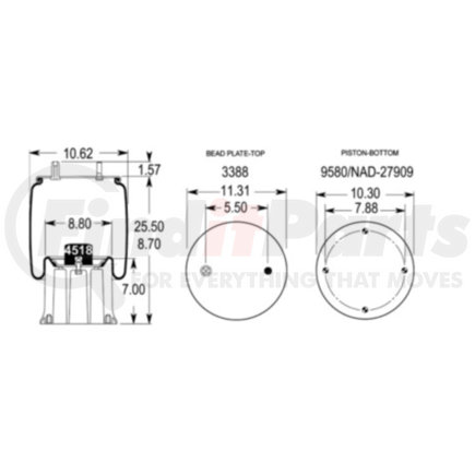 90557205 by SAF-HOLLAND - Air Suspension Spring - Assembly