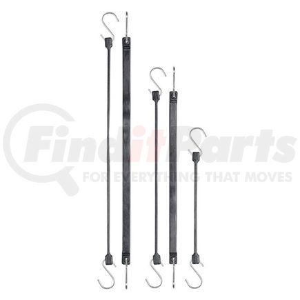 Redneck Trailer K06363A Keeper Tarp Strap, EPDM Rubber, Black, 5-Pack Jar, Assorted Lengths