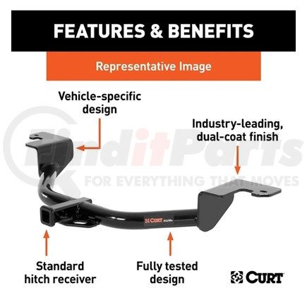 13149 by REDNECK TRAILER - Receiver Hitch - Class 3, 2" Receiver, 3500 lbs. GTW / 525 lbs. TW, for 2006-2015 Toyota RAV4