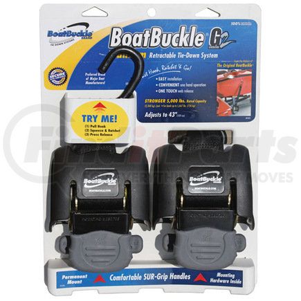 F08893 by REDNECK TRAILER - Cargo Accessories - Boatbuckle Retractable Boat Transom Straps