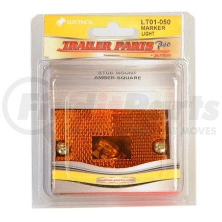 LT01-050 by TRAILER PARTS PRO - Redline Amber Square Stud Mount Clearacne/Marker Light