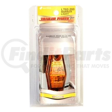 LT02-200 by TRAILER PARTS PRO - Redline Amber Mini LED Clearance/Marker Light w/Chrome Base