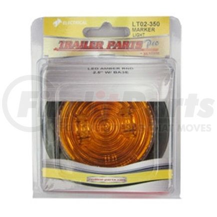 LT02-350 by TRAILER PARTS PRO - Redline 21/2in Amber LED Clearance/Marker Light w/Grommet & Pigtail