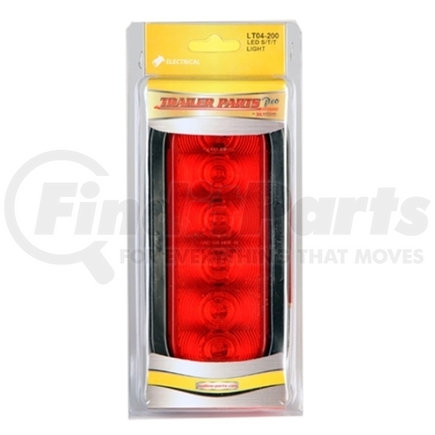 LT04-200 by TRAILER PARTS PRO - Redline 6in Oval LED Stop/Turn/Tail Light w/Grommet & Pigtail